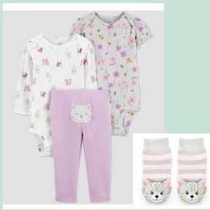 NWT Carters 4pc Kitty Cat Cutie Bundle Set